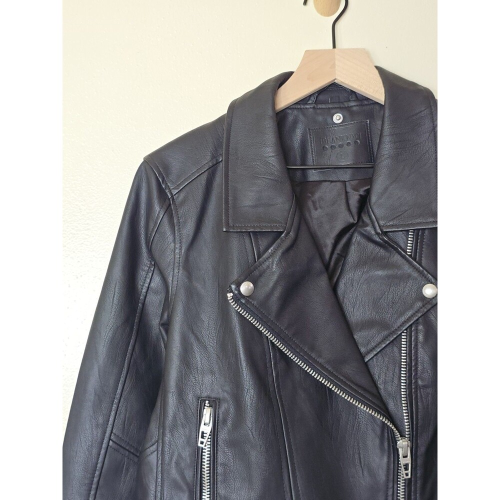 BLANKNYC Meant To Be Moto Jacket Womens L Black Faux Leather No Hood - Picture 3 of 10